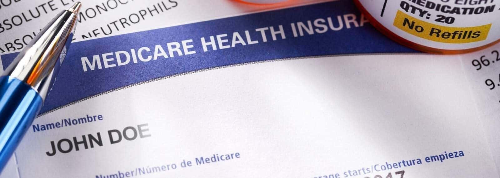 close-up of a health insurance form